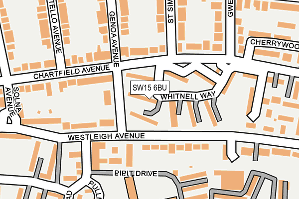 SW15 6BU map - OS OpenMap – Local (Ordnance Survey)