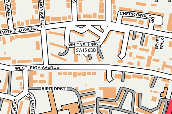 SW15 6DB map - OS OpenMap – Local (Ordnance Survey)