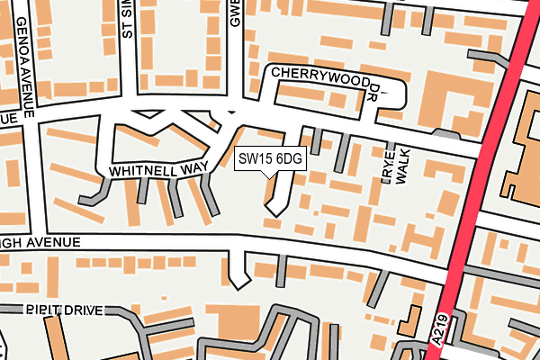 SW15 6DG map - OS OpenMap – Local (Ordnance Survey)