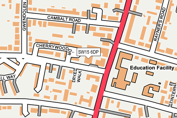 SW15 6DP map - OS OpenMap – Local (Ordnance Survey)