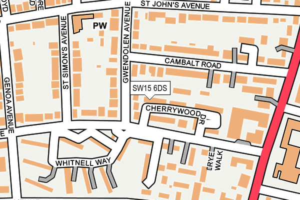 SW15 6DS map - OS OpenMap – Local (Ordnance Survey)