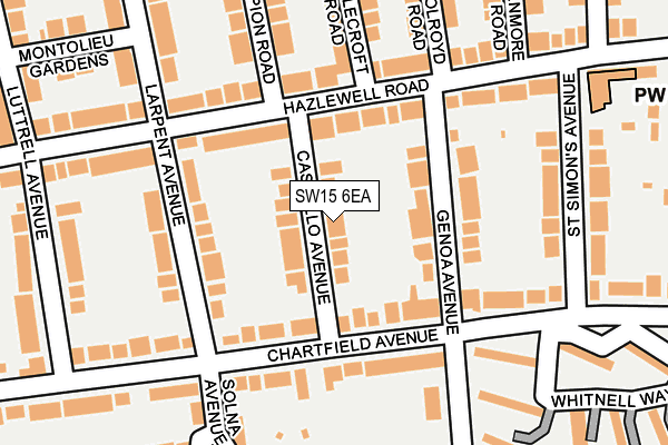 SW15 6EA map - OS OpenMap – Local (Ordnance Survey)