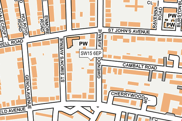 SW15 6EP map - OS OpenMap – Local (Ordnance Survey)