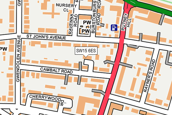 SW15 6ES map - OS OpenMap – Local (Ordnance Survey)