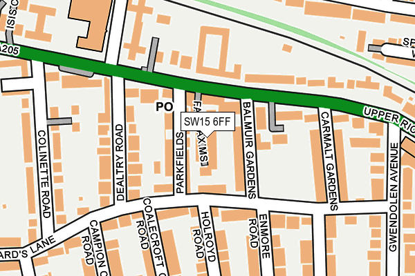 SW15 6FF map - OS OpenMap – Local (Ordnance Survey)