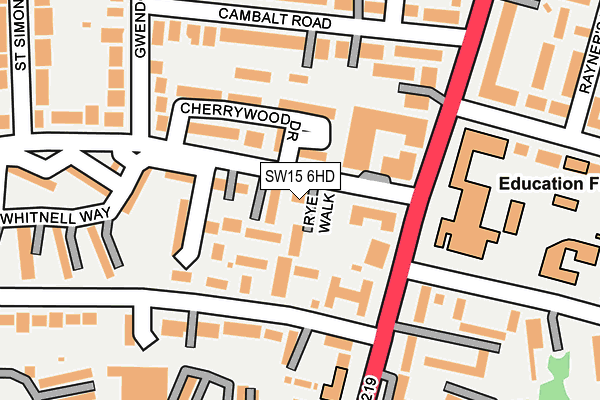 SW15 6HD map - OS OpenMap – Local (Ordnance Survey)