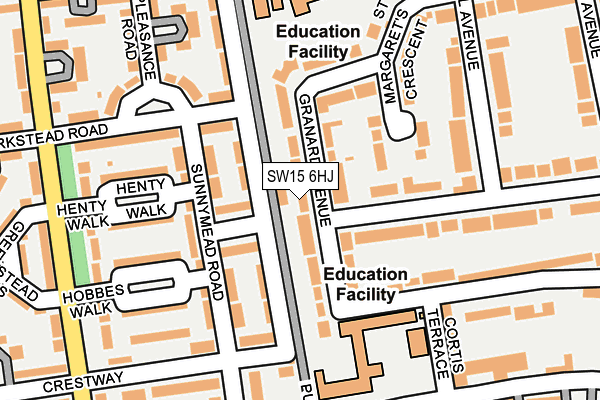 SW15 6HJ map - OS OpenMap – Local (Ordnance Survey)