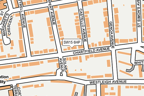 SW15 6HP map - OS OpenMap – Local (Ordnance Survey)