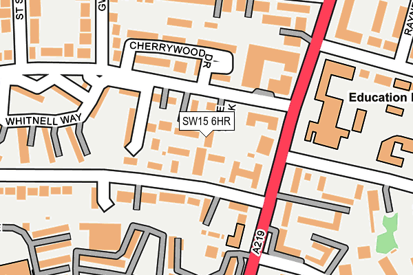 SW15 6HR map - OS OpenMap – Local (Ordnance Survey)