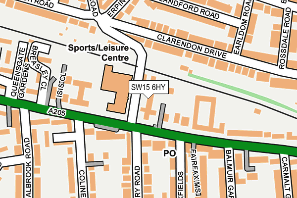 SW15 6HY map - OS OpenMap – Local (Ordnance Survey)