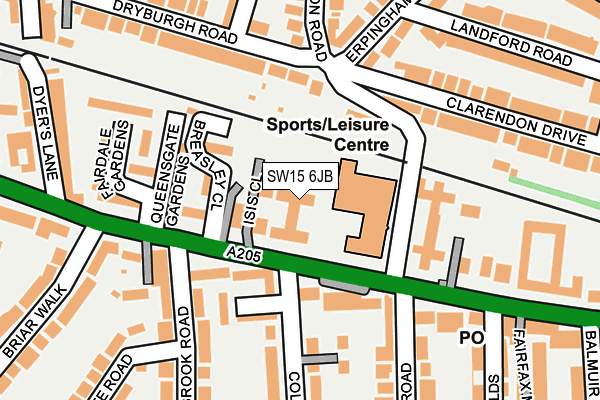 SW15 6JB map - OS OpenMap – Local (Ordnance Survey)