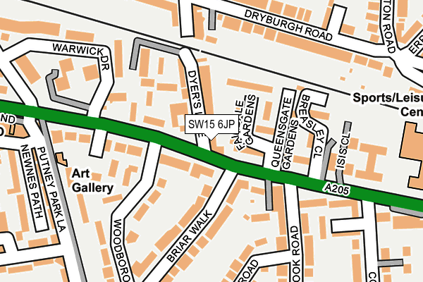 SW15 6JP map - OS OpenMap – Local (Ordnance Survey)