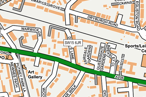 SW15 6JR map - OS OpenMap – Local (Ordnance Survey)