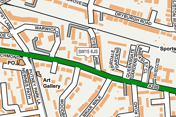 SW15 6JS map - OS OpenMap – Local (Ordnance Survey)