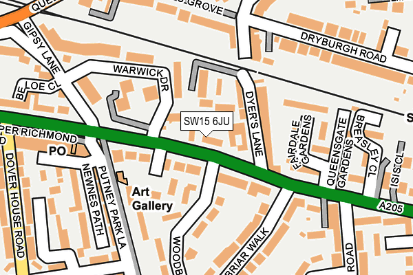 SW15 6JU map - OS OpenMap – Local (Ordnance Survey)