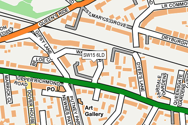 SW15 6LD map - OS OpenMap – Local (Ordnance Survey)