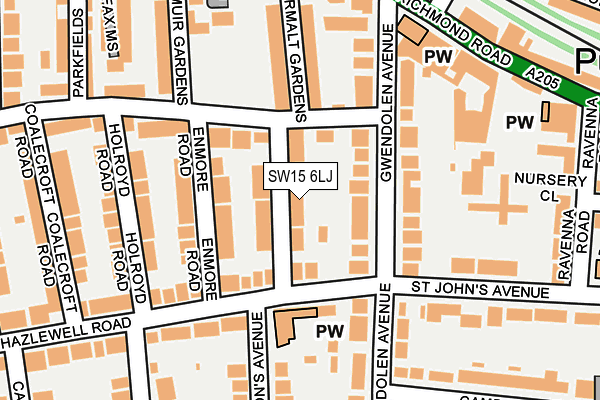 SW15 6LJ map - OS OpenMap – Local (Ordnance Survey)