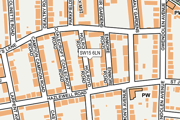 SW15 6LN map - OS OpenMap – Local (Ordnance Survey)