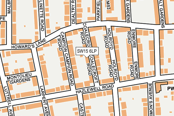 SW15 6LP map - OS OpenMap – Local (Ordnance Survey)