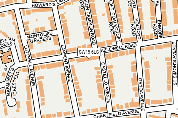 SW15 6LS map - OS OpenMap – Local (Ordnance Survey)