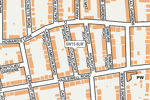 SW15 6LW map - OS OpenMap – Local (Ordnance Survey)