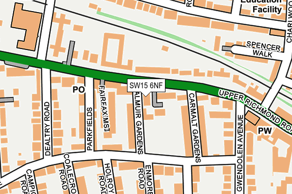 SW15 6NF map - OS OpenMap – Local (Ordnance Survey)