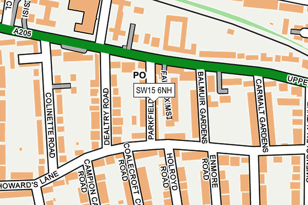 SW15 6NH map - OS OpenMap – Local (Ordnance Survey)