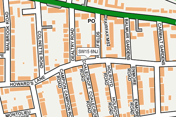 SW15 6NJ map - OS OpenMap – Local (Ordnance Survey)