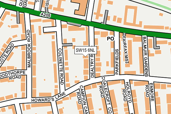 SW15 6NL map - OS OpenMap – Local (Ordnance Survey)