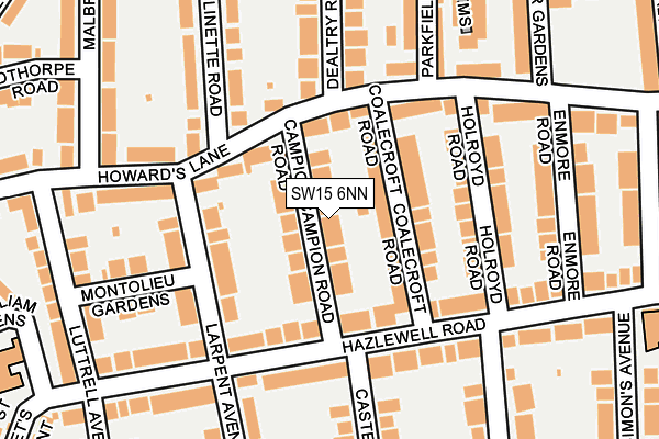 SW15 6NN map - OS OpenMap – Local (Ordnance Survey)