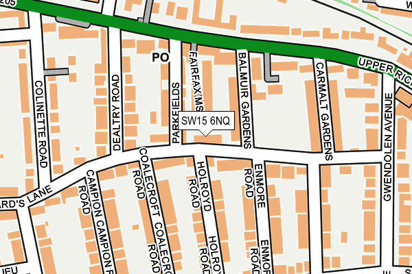 SW15 6NQ map - OS OpenMap – Local (Ordnance Survey)