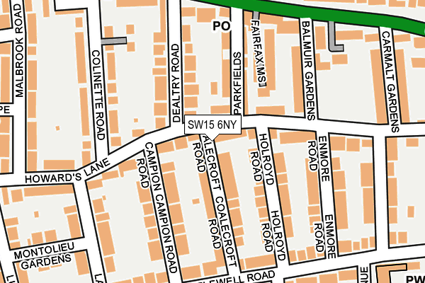 SW15 6NY map - OS OpenMap – Local (Ordnance Survey)