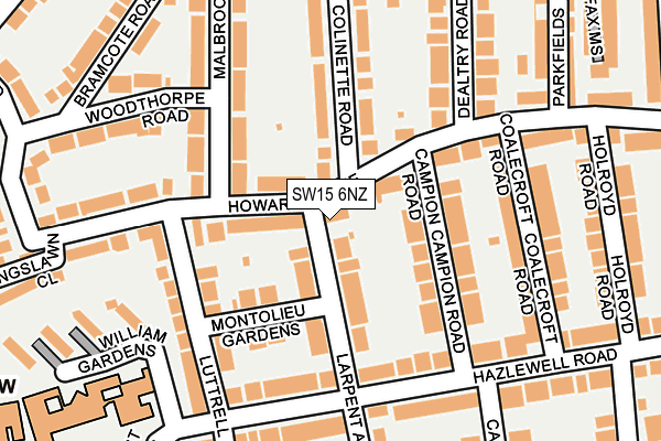SW15 6NZ map - OS OpenMap – Local (Ordnance Survey)