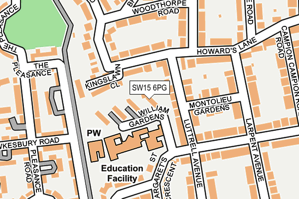 SW15 6PG map - OS OpenMap – Local (Ordnance Survey)