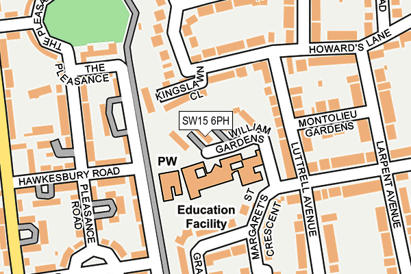 SW15 6PH map - OS OpenMap – Local (Ordnance Survey)