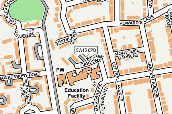 SW15 6PQ map - OS OpenMap – Local (Ordnance Survey)