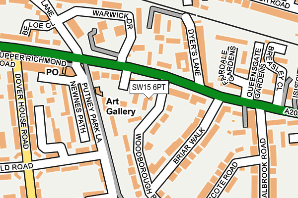 SW15 6PT map - OS OpenMap – Local (Ordnance Survey)