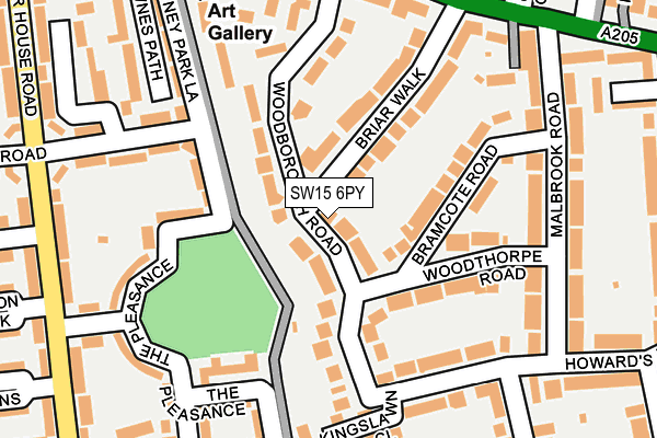 SW15 6PY map - OS OpenMap – Local (Ordnance Survey)
