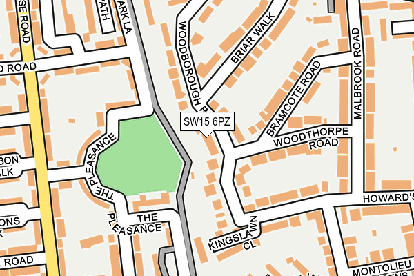 SW15 6PZ map - OS OpenMap – Local (Ordnance Survey)