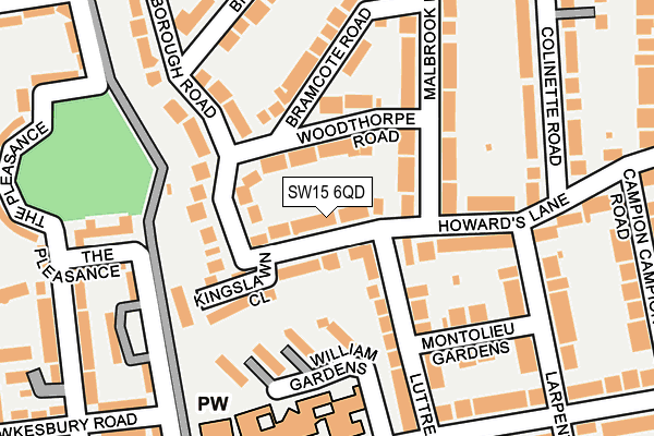 SW15 6QD map - OS OpenMap – Local (Ordnance Survey)