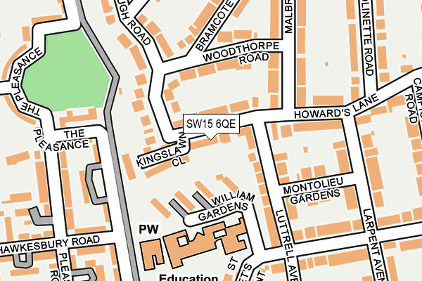 SW15 6QE map - OS OpenMap – Local (Ordnance Survey)