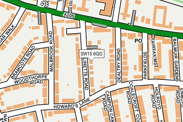 SW15 6QG map - OS OpenMap – Local (Ordnance Survey)