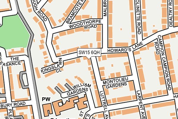 SW15 6QH map - OS OpenMap – Local (Ordnance Survey)