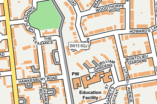 SW15 6QJ map - OS OpenMap – Local (Ordnance Survey)