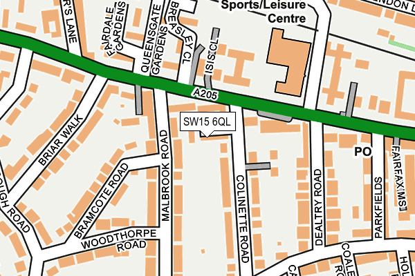 SW15 6QL map - OS OpenMap – Local (Ordnance Survey)