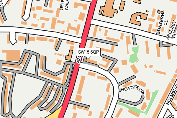 SW15 6QP map - OS OpenMap – Local (Ordnance Survey)