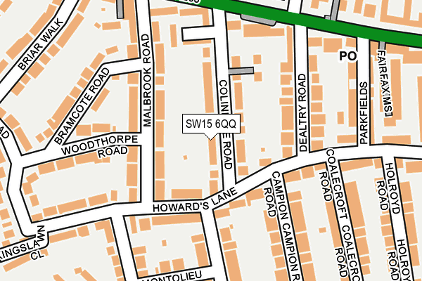 SW15 6QQ map - OS OpenMap – Local (Ordnance Survey)