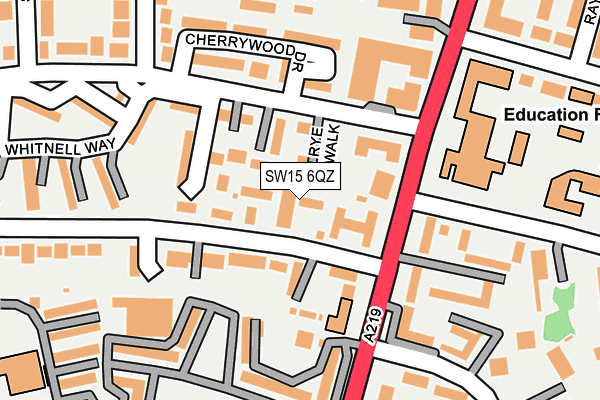 SW15 6QZ map - OS OpenMap – Local (Ordnance Survey)
