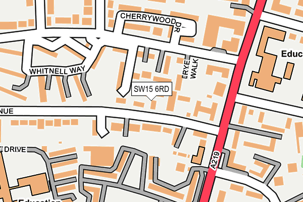 SW15 6RD map - OS OpenMap – Local (Ordnance Survey)