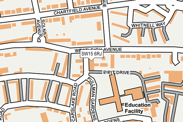 SW15 6RJ map - OS OpenMap – Local (Ordnance Survey)